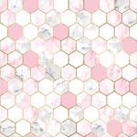 Papel de Parede Hexágonos em Tons de Rosa
