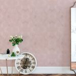 Papel de Parede Rose Gold com Linhas  Onduladas Douradas