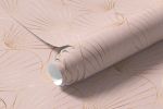Papel de Parede Rose Gold com Conchas Douradas