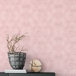 Papel de Parede Rose Gold com Linhas em Caracóis