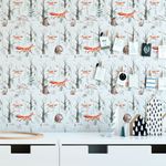 Papel de Parede Infantil com Animais na Floresta
