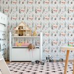 Papel de Parede Infantil com Animais na Floresta