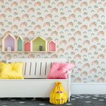Papel de Parede Arco Íris Com Flores