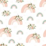 Papel de Parede Arco Íris Com Flores