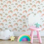 Papel de Parede Arco Íris Com Flores