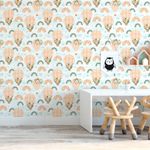 Papel de Parede Infantil Balões, Arco Íris e Flores