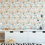 Papel de Parede Infantil Balões, Arco Íris e Flores