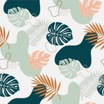 Papel De Parede Abstrato Folhagens Tropical