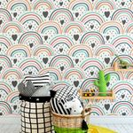 Papel de Parede Infantil Arco Iris Com Corações