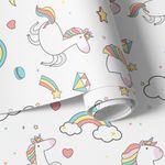 Papel de Parede Infantil Unicórnios