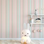 Papel de Parede Infantil Listras Em Tons de Rosa