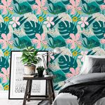 Papel de Parede Floral Costela de Adão Abstrato