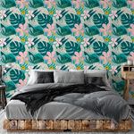 Papel de Parede Floral Costela de Adão Abstrato