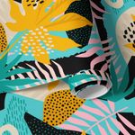 Papel de Parede Folha Abstrata Tropical