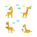 Adesivo de Parede Infantil Girafinhas Divertidas