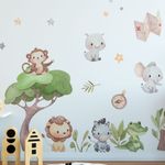 Adesivo de Parede Infantil Safari Animais na Selva