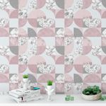 Papel de Parede Silver e Rose Geométrico