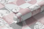 Papel de Parede Silver e Rose Geométrico
