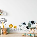 Adesivo de Parede Infantil Safari Elefante e Leão