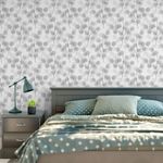 Papel de Parede Galhos Folhas Eucalipto Tons de Cinza
