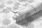 Papel de Parede Galhos Folhas Eucalipto Tons de Cinza