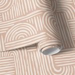 Papel de Parede Abstrato Linhas e Curvas Sobrepostas