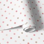Papel de Parede Infantil Bolinhas Tons de Rosa
