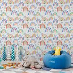Papel de Parede Infantil Arco Íris Com Estrelas