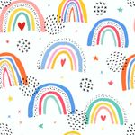 Papel de Parede Infantil Arco Íris Com Estrelas