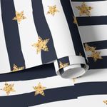 Papel de Parede Listrado Estrelas