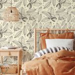 Papel de Parede Folhas Desenhadas
