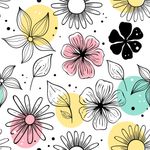 Papel de Parede Infantil Floral Bolas Coloridas Escandinavo Grande