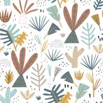 Papel de Parede Infantil Selva Abstrata Fundo Branco