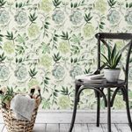 Papel de Parede Folhagens e Suculentas Aquarela