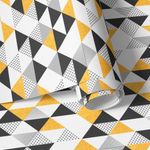 Papel de Parede Abstrato Triângulos (Preto e Dourado)