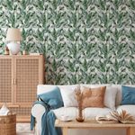 Papel de Parede Aquarela Folhas de Bananeira