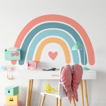 Adesivo de Parede Infantil Arco Íris e Coração