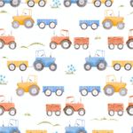 Papel de Parede Infantil Tratores Aquarela