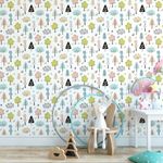 Papel de Parede Infantil Floresta Colorida