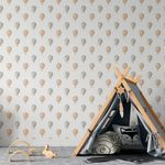  Papel de Parede Infantil Balões e Nuvens Aquarela