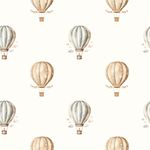  Papel de Parede Infantil Balões e Nuvens Aquarela