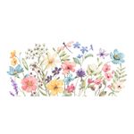 Adesivo de Parede Jardim de Flores Aquarela