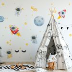 Adesivos de Parede Infantil Astronautas Aquarela