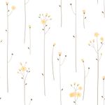 Papel de Parede Floral Delicado Minimalista - Flores Amarelas