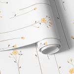 Papel de Parede Floral Delicado Minimalista - Flores Amarelas