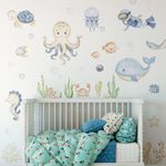 Adesivos Decorativos de Parede Fundo do Mar Aquarela