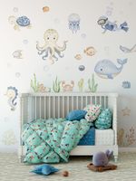 Adesivos Decorativos de Parede Fundo do Mar Aquarela