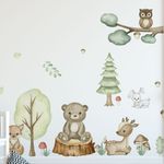 Adesivo Decorativo de Parede Infantil Floresta Encantada Aquarela
