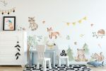 Kit Adesivo de Parede Infantil Aquarela Bosque Encantado