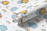 Papel de Parede Infantil Sol e Nuvens